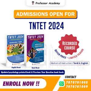 TNTET Paper 1 TNTET Paper 2 SGT Online Classes Professor Academy