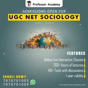 NTA UGC NET JRF Sociology December 2024 - Professor Academy Chennai Online Classes