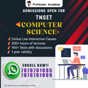 Professor Academy Chennai TNSET Computer Science Online Classes Fees detail