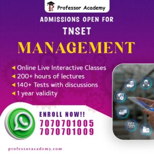 Professor Academy Chennai TNSET Management Online Classes in Tamil Fees detail