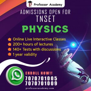 Professor Academy Chennai TNSET Physics Online Classes in Tamil Fees detail