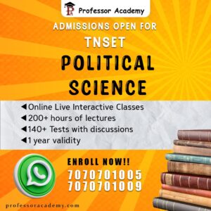Professor Academy Chennai TNSET Political Science Online Classes Fees detail