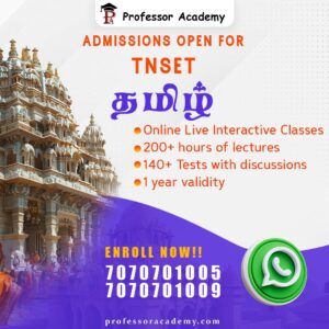 Professor Academy Chennai TNSET Tamil | தமிழ் Online Classes Fees detail