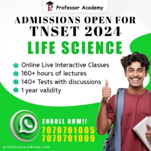 TN SET Life Science TNSET 2024 online Classes - Professor Academy chennai