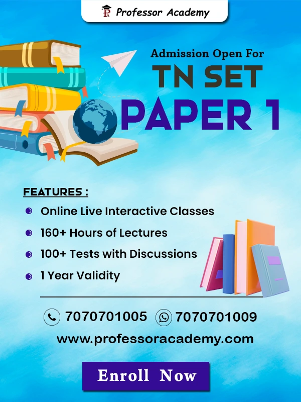 TN SET Paper 1 Online Coaching - Professor Academy