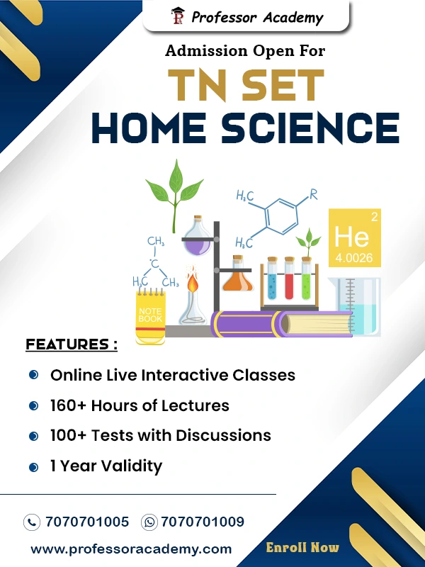TN SET Home Science Online Coaching by Professor Academy