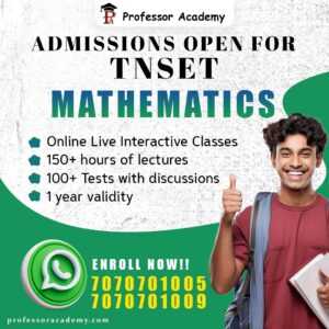 TNSET MATHEMATICS ONLINE CLASSES PROFESSOR ACADEMY CHENNAI