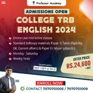 Assistant Professor College TRB English classes Professor Academy Chennai