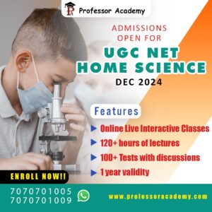 NTA UGC NET JRF HOMESCIENCE ONLINE CLASSES PROFESSOR ACADEMY CHENNAI