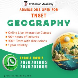 TNSET GEOGRAPHY ONLINE CLASSES PROFESSOR ACADEMY CHENNAI