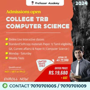 Assistant Professor College TRB CS Computer Science 2024 Online classes