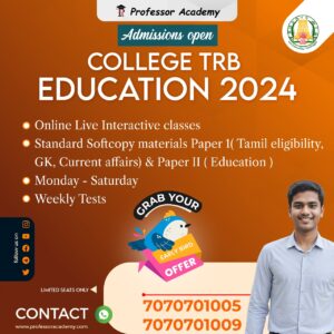 College TRB Education Online Classes 2024 Professor Academy Chennai