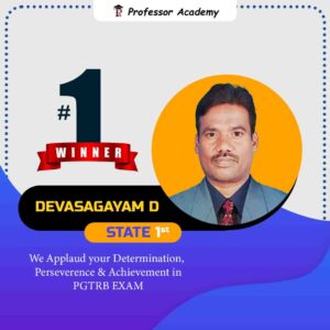 DEVASAHAYAM state 1st Topper In PG TRB Exam