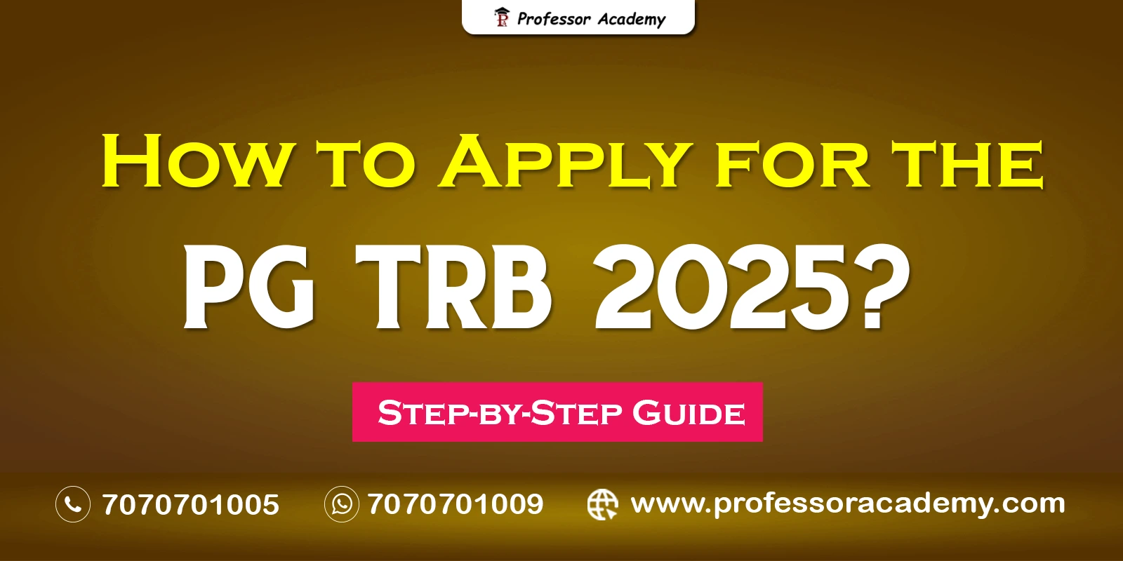 PG TRB Exam 2025 – Step-by-Step Online Application Guide