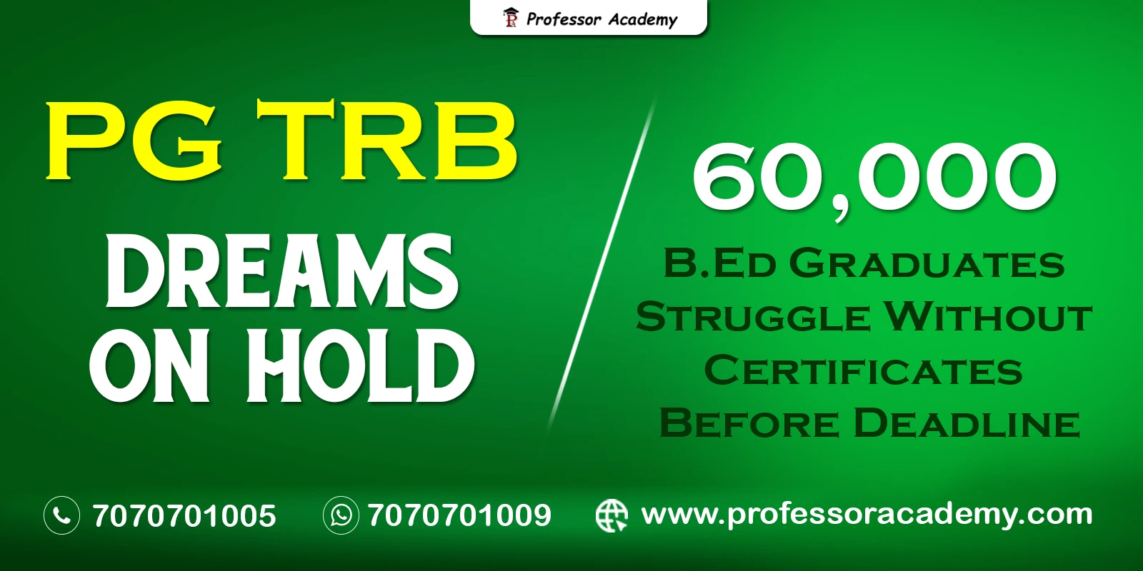 PG TRB: 60,000 B.Ed Graduates Struggle Without Certificates