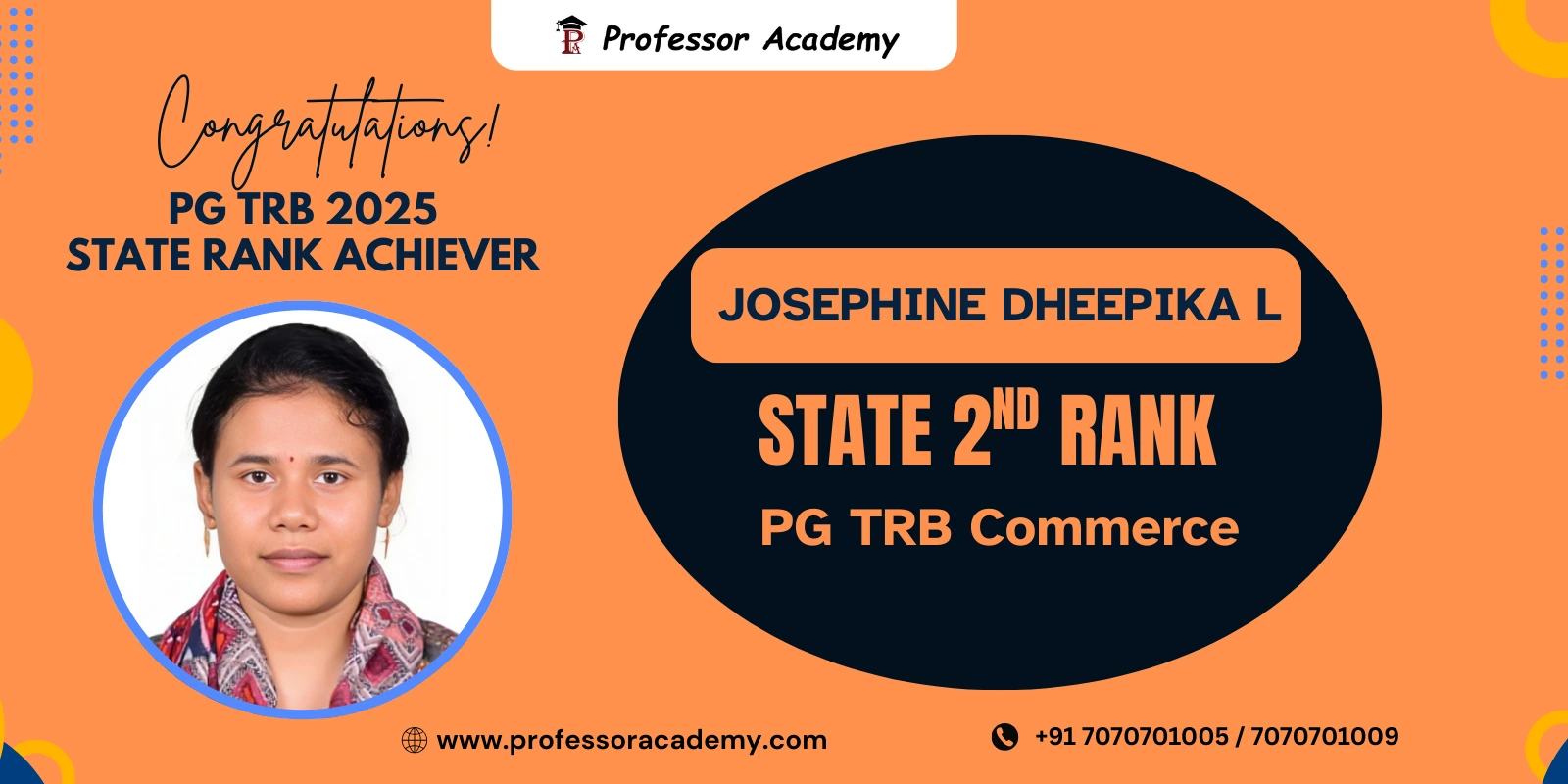 Josephine Deepika - PG TRB State 2nd Rank