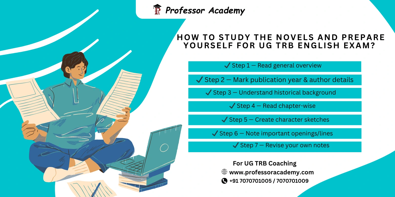 How to study novels for UG TRB English exam