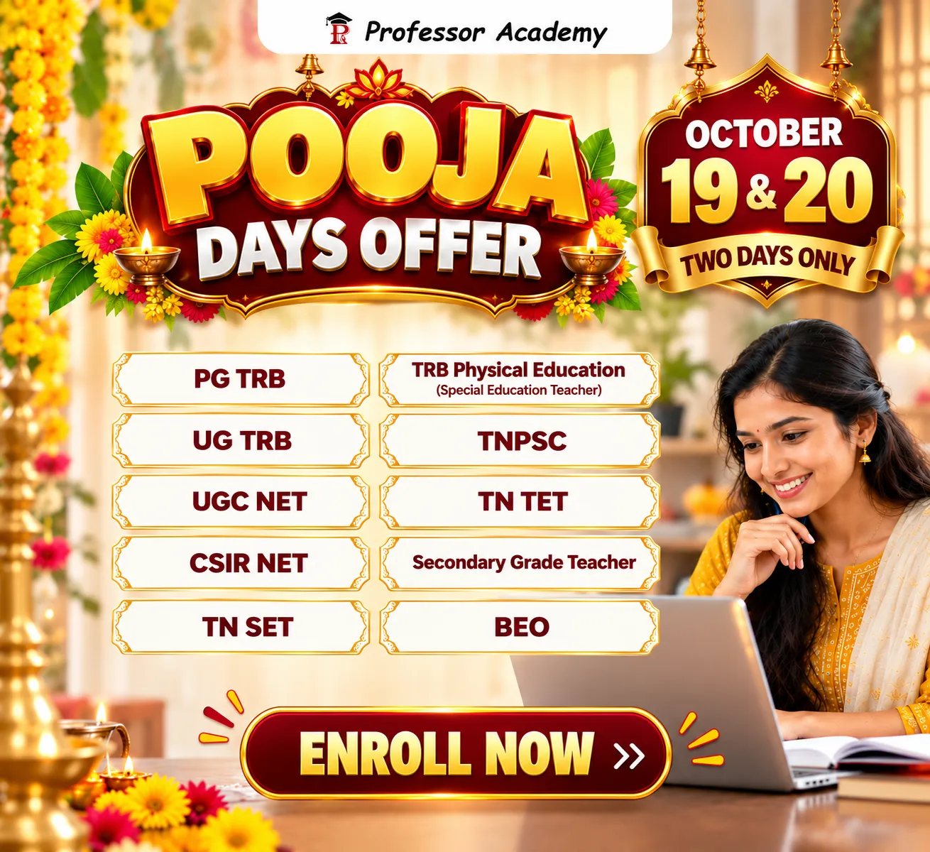 Pooja Days Education Offer Popup