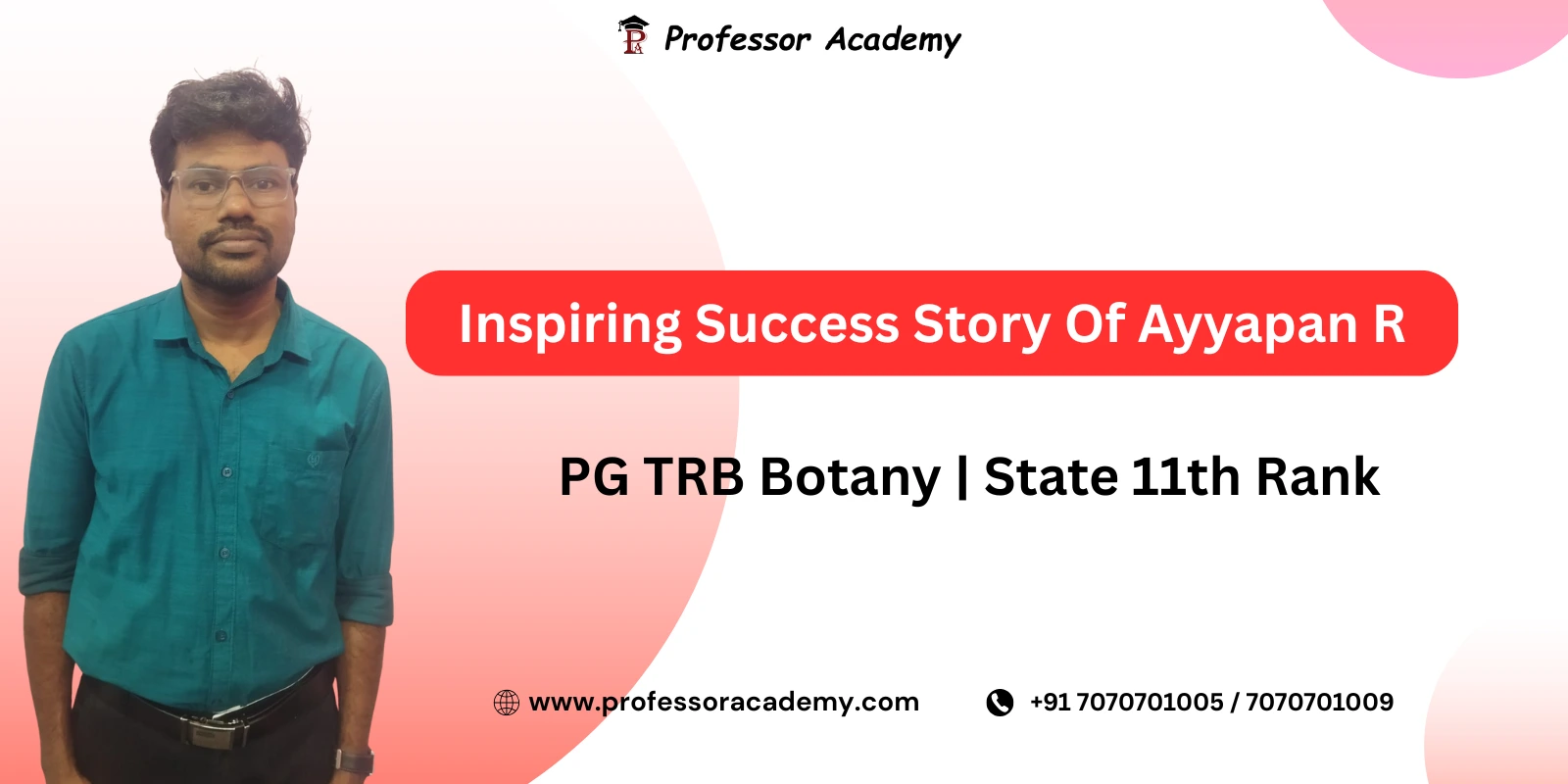 Ayyapan R PG TRB Botany State 11th Rank