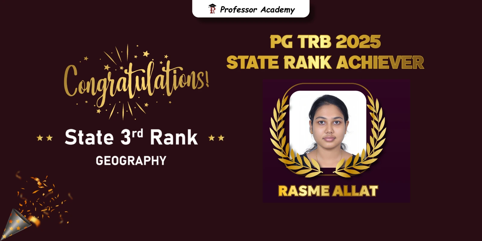 Rasme Allat - PG TRB Geography Success story