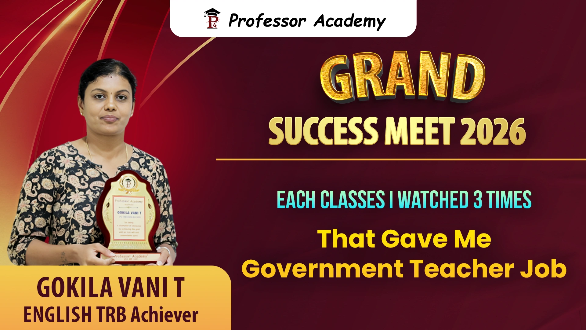 Gokila Vani TRB English Success Story