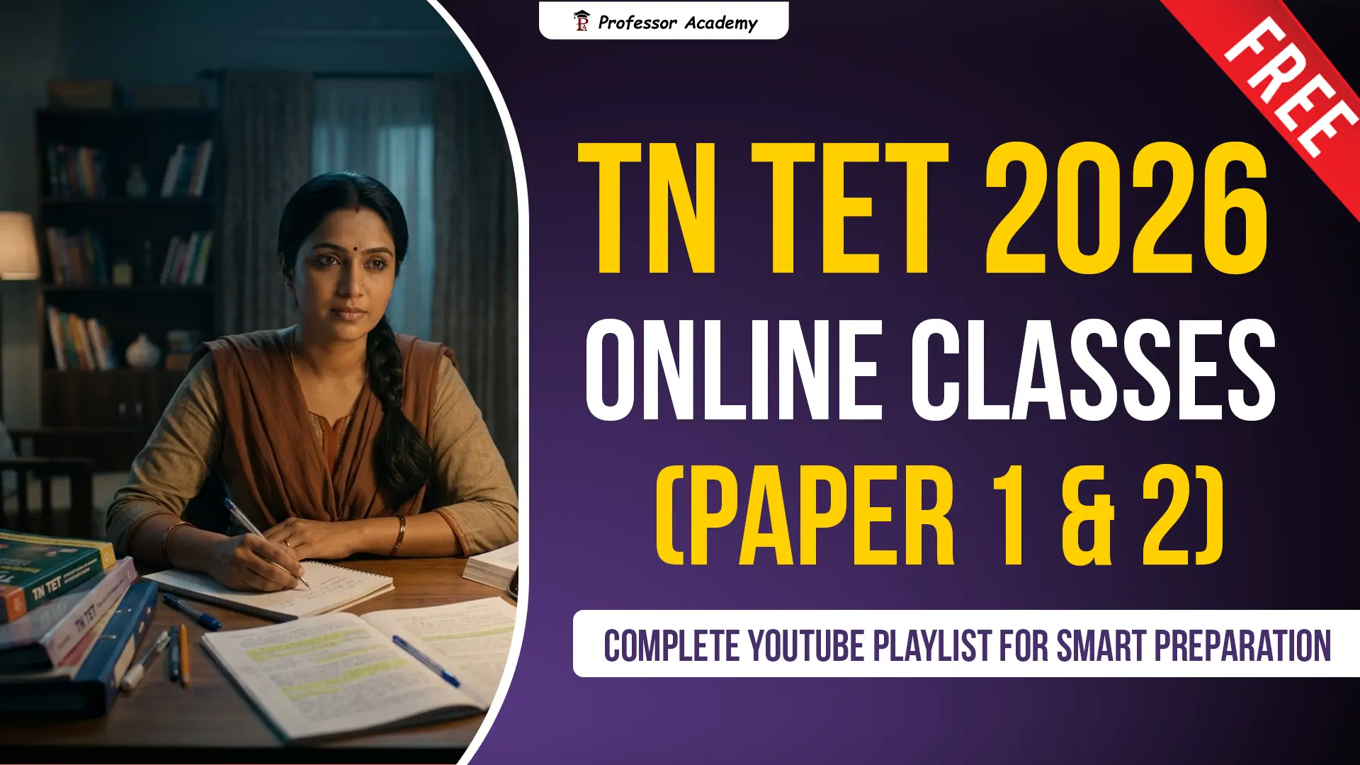 tntet online classes 2026 paper 1 & 2 complete youtube playlist for smart preparation