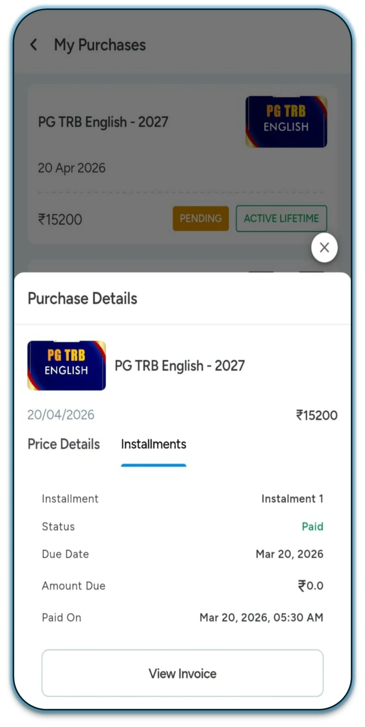 how to pay installment before payment on mobile