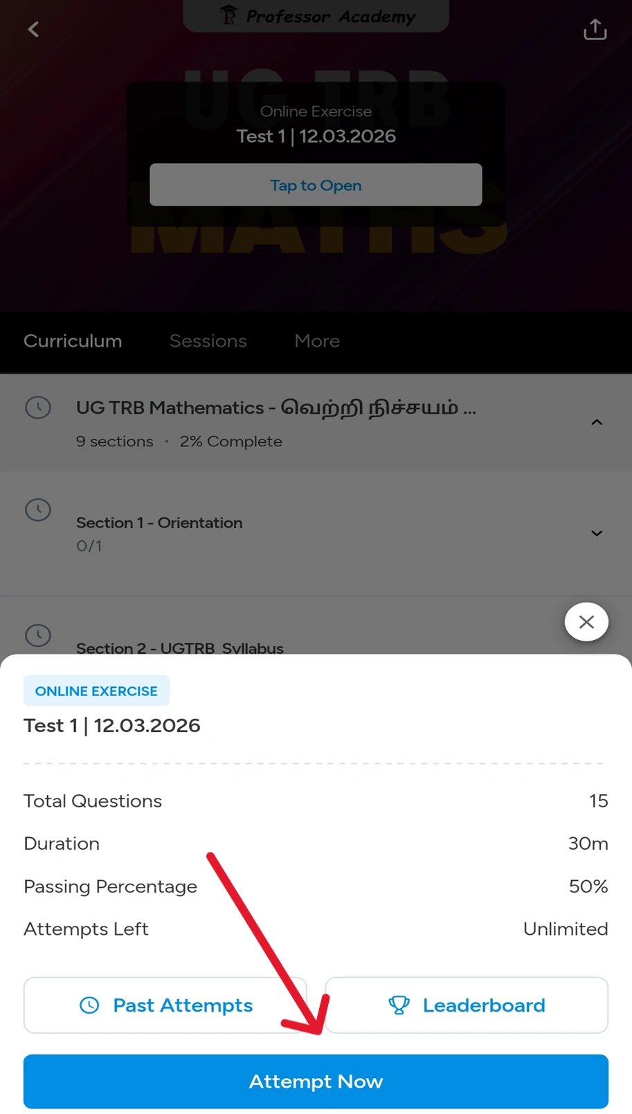 how to test attend 2