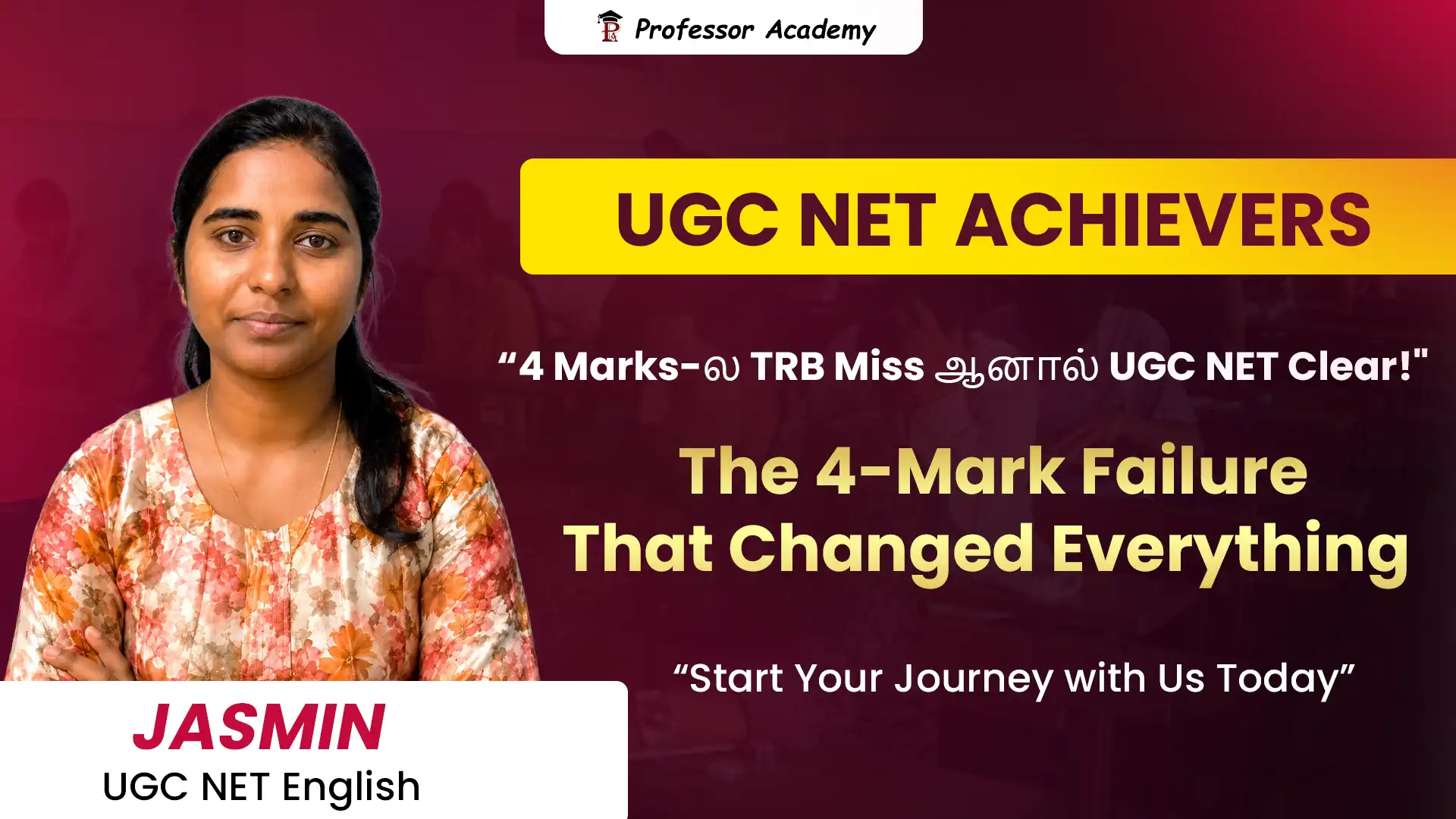 Jamine UGC NET English Success Story