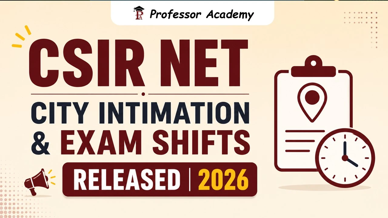 CSIR NET CITY INTIMATION RELEASED