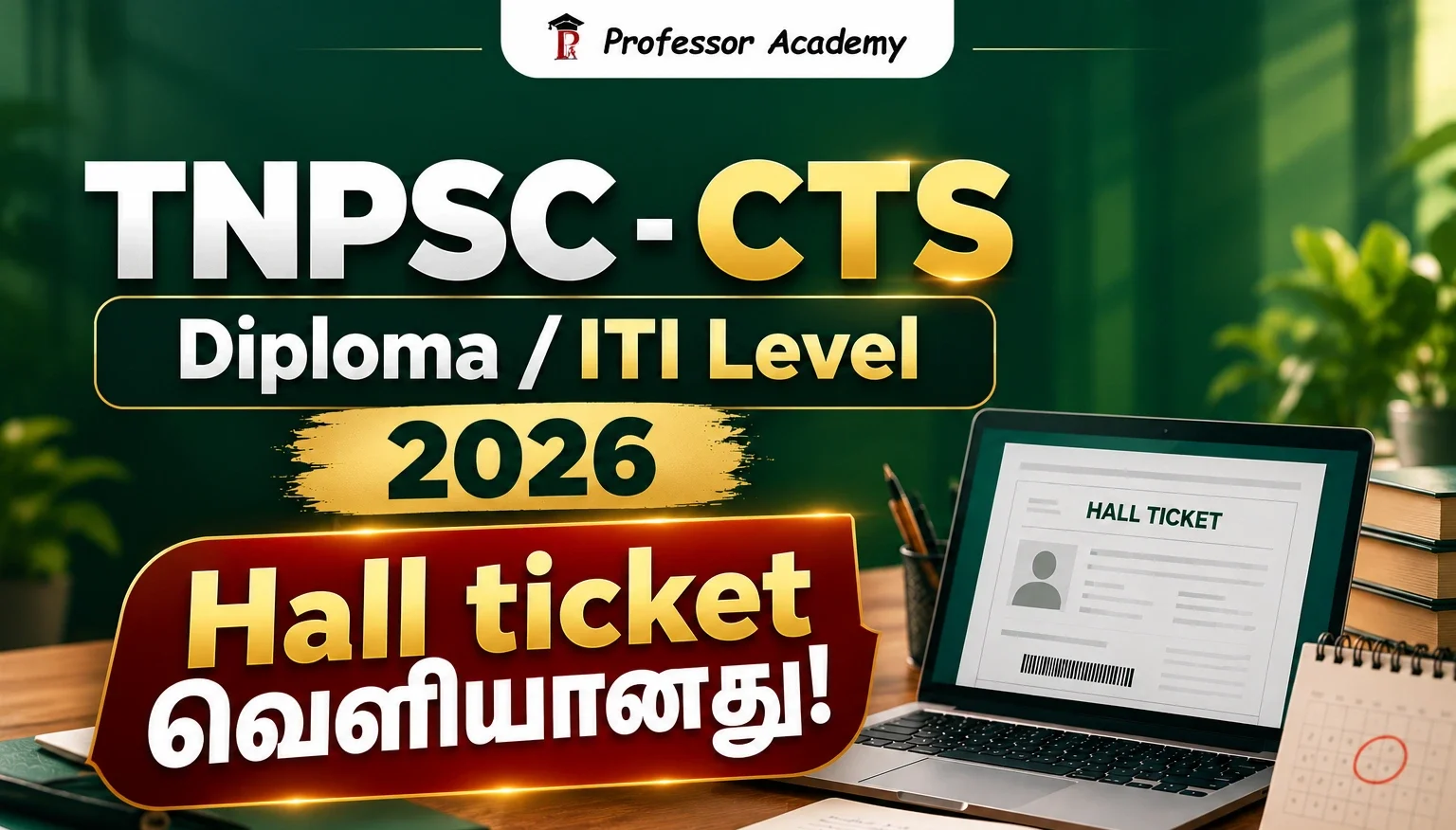 TNPSC CTS Diploma and ITI Hall Ticket and Exam Date Released 2026